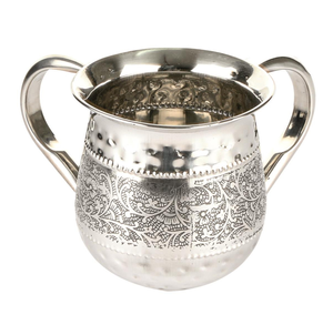 Taza de lavado de acero inoxidable de lujo, mango de vástago de latón, forma redonda, tamaño personalizado, taza de lavado de acero, pieza de diseño - Product Image 3