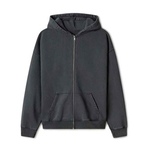 Sweat à capuche zippé pour hommes, poids lourd, avec logo personnalisé du service OEM Sweat à capuche épais en coton polaire à fermeture éclair pour temps froid pour hommes à vendre - Product Image 1