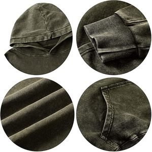 เสื้อมีฮู้ดแบบสวมหัวสำหรับผู้ชายเสื้อผ้าแนวสตรีทแบบกรดซักได้มีฮู้ดเสื้อผ้าแนวสตรีทผ้าฟลีซให้ความอบอุ่น - Product Image 5