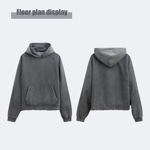 เสื้อฮู้ดแขนแร็กแลนผ้าฝ้ายหนาพิมพ์ลายโลโก้ได้ตามต้องการสำหรับผู้ชายผ้า100% - Product Image 6