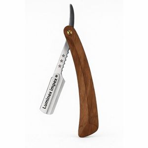Rasoir professionnel pour barbier avec lame en acier inoxydable et manche en bois pour le visage, modèle LUMINEX IMPEX A1 - Product Image 6