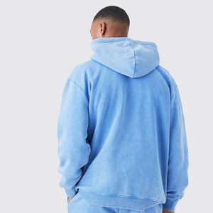 Survêtement surdimensionné à capuche pour homme 100% coton tricoté en molleton imprimé Stone Wash Winter Sweatsuit avec fonction anti-rétrécissement grande taille - Product Image 5