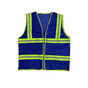 เสื้อกั๊กนิรภัยลายทางสะท้อนแสง, เสื้อกั๊กใส่ทำงาน Hi VIS สูงสามารถมองเห็นได้พร้อมกระเป๋า - Product Image 1