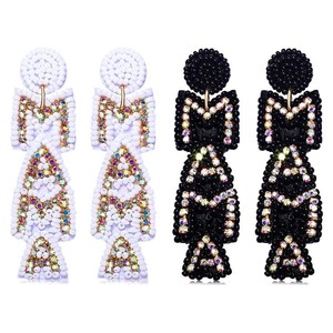 Pendientes GOVLS personalizados con cuentas Vintage 2025 al por mayor, joyería deportiva de estilo clásico, pendientes bordados con cuentas de semillas de fiesta - Product Image 3