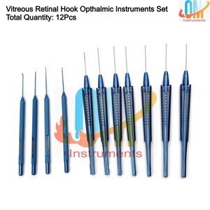 ชุดเครื่องมือผ่าตัดจอประสาทตา Vitreo Retinal Instruments คีมจับจอประสาทตา ตะขอเกี่ยวจอประสาทตา ทำจากสแตนเลสสตีล ใช้ซ้ำได้ ได้รับมาตรฐาน CE ISO | โอลด์เมด - Product Image 2