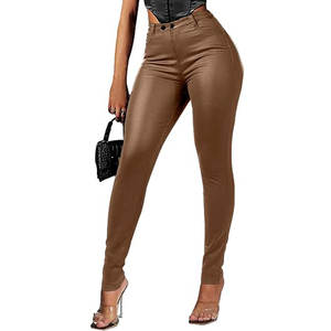 Pantalones de Cuero Premium para Mujer, Ajustados, Negros, Leggings de Cuero Genuino, Cómodos y Elegantes - Product Image 1