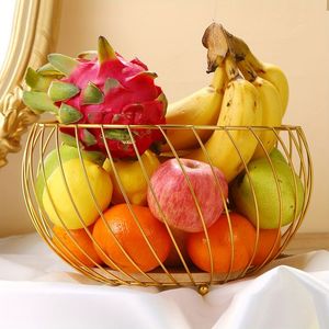 Cesta de Frutas Redonda de Metal Personalizada al por Mayor, Contenedor de Almacenamiento de Verduras, Cesta Organizadora de Cocina de Malla de Alambre de Hierro con Asa - Product Image 6