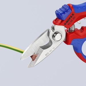 Cisailles d'électricien coudées Knipex avec poignées multi-composants en plastique renforcé de fibres de verre pour le sertissage de fils - Product Image 4