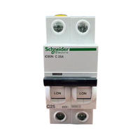 Interruptor Automático Miniatura Schneider 25A, MCB Acti 9, 2 Polos, Curva C, Material PA66, Capacidad de Ruptura 10ka