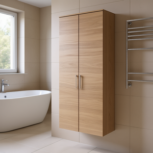 Mobile Bagno Sospeso a 2 Ante Koricini in Rovere Naturale, Design Italiano - Product Image 3