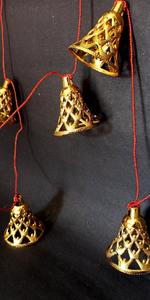 Campanas decorativas de plástico dorado para decoración del hogar, Cascabel colgante de pared, adornos navideños, capa de cadena, Cascabel navideño - Product Image 4