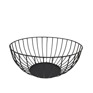 Corbeille à fruits en fil métallique de nouveau style de forme ronde pour ustensiles de cuisine panier de rangement de fruits fini noir en vrac fait à la main - Product Image 5