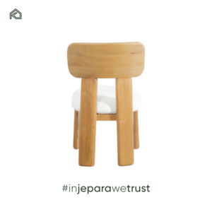 Chaise d'appoint de salle à manger en teck moderne de luxe pour appartement, extérieur, intérieur - Sièges sans accoudoirs imperméables pour restaurant, salon, hôtel, villa - Product Image 5