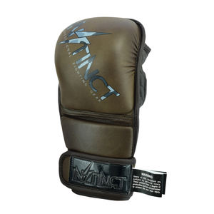 Guantes Profesionales de MMA para Entrenamiento de Kickboxing, Cuero Sintético Transpirable, Absorbe la Humedad, Medios Dedos, Cierre Doble - Product Image 2