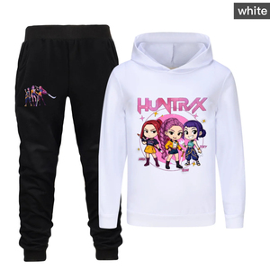 Kpop 2ชิ้นมีฮู้ด + กางเกงชุด2-13Y สำหรับเด็กผู้หญิงเด็กผู้ชายเด็กผู้หญิงพิมพ์ลายการ์ตูนนักล่าปีศาจฤดูใบไม้ผลิลำลอง - Product Image 6