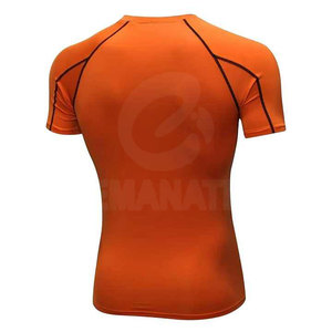 Camisetas de Compresión de Punto Sólido para Gimnasio y Fitness para Hombre, Color Personalizado, Secado Rápido, Ligeras, Estilo Urbano, Manga Corta - Product Image 2