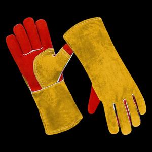 Gants de soudage en cuir de vache, respirants, résistants aux hautes températures, gants de sécurité pour l'extérieur - Product Image 4
