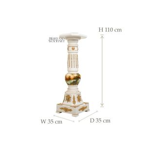 Columna Decorativa de Madera Blanca de Lujo - Product Image 4