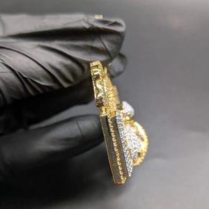 Colgante Personalizado con Inicial de Letra, Moissanita Brillante, Plata de Ley 925 con Baño de Rodio, Estilo Hip Hop para Uso Diario - Product Image 2