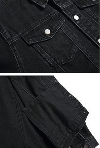 Veste en jean pour homme, veste en jean décontractée, déchirée, coupe ajustée, veste de camionneur extensible, manteau en jean décontracté classique - Product Image 2