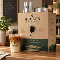Distributeur de café froid personnalisé AT PACK avec robinet, emballage à emporter pour cafés, bureaux et événements