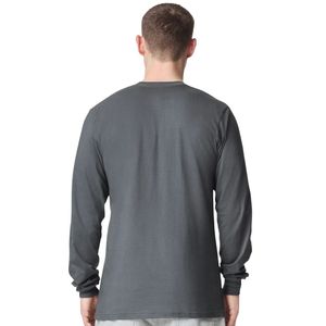 Camiseta informal de manga larga para hombre, de algodón suave, cuello redondo, color sólido, ajuste cómodo, estilo urbano. - Product Image 2