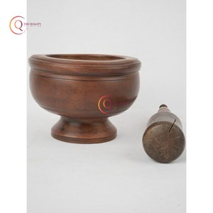 Fancy hecho a mano mortero de madera y mortero diseño atractivo molinillo de hierbas de especias de moda utensilios de cocina naturales herramienta Gadgets uso - Product Image 3