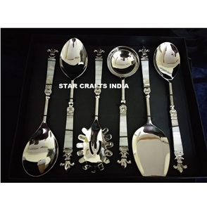 Cubiertos Royal Prestige Cubiertos Cucharas De Acero Inoxidable Turco Vajilla completa con grabado para boda - Product Image 5