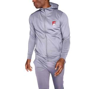 Conjunto de gimnasio de secado rápido para hombre OEM XXL, chándal de Otoño de fútbol con cremallera, logotipo personalizado, forro polar de poliéster transpirable de color Fizzan - Product Image 1
