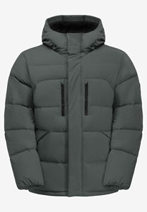 Nouvelle veste matelassée à capuche en vert ardoise, design personnalisé, col montant, avec poches zippées sur le devant, parka, veste d'hiver pour homme - Product Image 6
