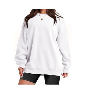Sudadera con capucha de manga larga de algodón 100% de invierno para mujer, jersey de hombro caído de diseñador en blanco personalizado de gran tamaño - Product Image 4