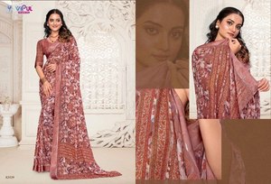 Beau saree léger en soie pure douce et imprimé numérique - Product Image 6