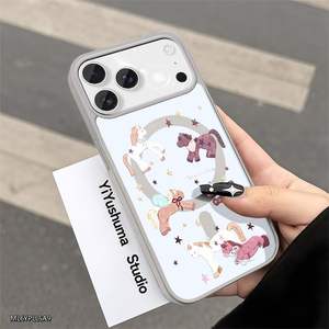 Custodia Magnetica per iPhone 11 a 17 Pro Max in TPU Morbido con Design Floreale Bianco, Unisex - Product Image 5