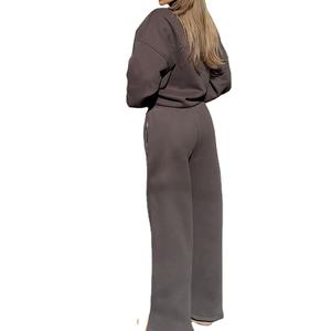 Ensemble de survêtement pour femmes de haute qualité, poids lourd, hiver, manches longues, sweat-shirt en polaire, logo personnalisé, pull à capuche - Product Image 6