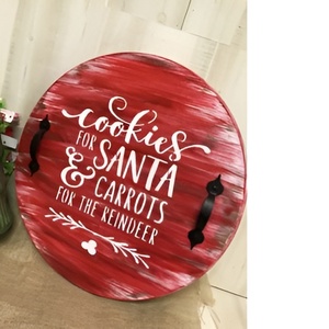 Elegante lujo 2025 Vintage Navidad bandeja decorativa para servir Metal y madera desayuno nueces postres bandeja - Product Image 4