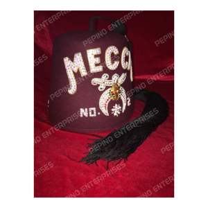 หมวก shriner ประดับด้วยหินสีทองแท่งและพลอยเทียมพร้อมที่ใส่พู่หมวกสำหรับหดหมวกตุรกี - Product Image 6