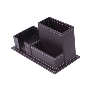 3-in-1 PU Leather and Paper Material <b>Desk</b> <b>Set</b> Office Organizer for Organization and Convenience - Product Image 2