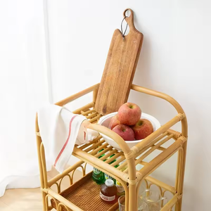 Handcrafted Rattan <b>Serving</b> Cart - Stylish Drink <b>Trolley</b> for Any Space Functional Drink <b>Serving</b> <b>Trolley</b> for Bars and Restaurants - Product Image 5