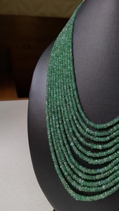 Aaa + Chất Lượng Bạch Kim Mạ Tốt Đính Cườm Lariat Vòng Cổ Tự Nhiên Ngọc Lục Bảo Đá Quý Mặt Rondelle Hạt Quý Zambia - Product Image 6