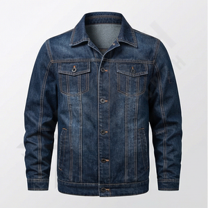 Veste en jean vintage pour homme 2024, denim délavé de haute qualité, veste en jean unie, nouvelle mode élégante, vêtements d'extérieur pour la saison hivernale, vente - Product Image 1