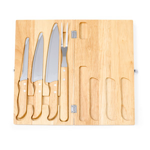 Ensemble de couteaux de cuisine Bergin en acier inoxydable avec manche en bois Pakka - Product Image 1