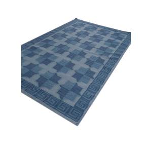 พรมขนสัตว์ขนาดใหญ่ Alhambra สีน้ำเงิน 9x12 ฟุต ทอแบบเรียบ ลายเรขาคณิต สำหรับห้องโถง รูปทรงสี่เหลี่ยมผืนผ้า ลายปะติดปะต่อ-ADWL-13171 สำหรับใช้ในบ้าน - Product Image 2