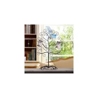 Soporte para tarjetas de felicitación con diseño de árbol de Navidad de pie, soporte de exhibición, alambre de hierro, negro/rojo, soporte para tarjetas fotográficas de mesa