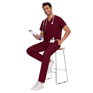 High Quality <b>Moss</b> <b>Green</b> Navy Royal Blue Black White Stretch Male Men Unisex Straight Pants Uniforms Hospital Nurse Scrubs Set - Product Image 5