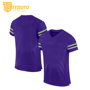 Vêtements de sport imprimés partout Chemises de football classiques vintage Maillot de football personnalisé T-shirt de football à col en V pour hommes - Product Image 4