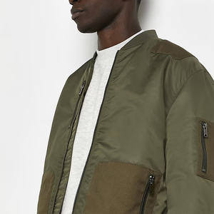 Veste bomber pour homme de haute qualité OEM, veste d'hiver décontractée sur mesure, taille plus, longueur longue, col montant, légère, vêtements d'extérieur d'automne - Product Image 6