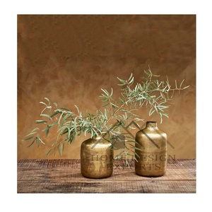 Floreros con Acabado Antiguo de Latón, Decorativos, de Venta Caliente, Precio Exclusivo, Macetas de Metal para Mesa, Jardineras - Product Image 1
