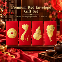 Enveloppe Rouge Personnalisée avec Estampage à Chaud Doré, Pochette à Argent, Enveloppe Cadeau du Nouvel An Chinois, Enveloppe à Argent pour Mariage, Emballage en Papier OEM ODM