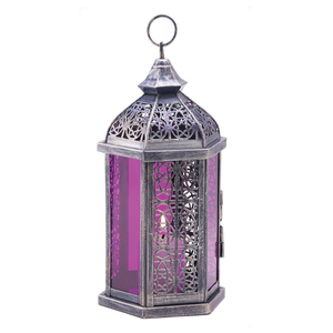 Metal Lantern Silver <b>Decorative</b> Hanging <b>Moroccan</b> Lantern Candle <b>Decoration</b> for Home Hotels & Restaurants - Product Image 1