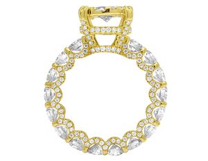 แหวนหมั้นเพชรโมอิสสีเงินสเตอร์ลิงชุบทองสีเหลือง S925สำหรับผู้หญิง - Product Image 5